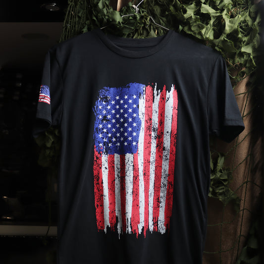 Distressed USA Flag T-shirt (ROT05)