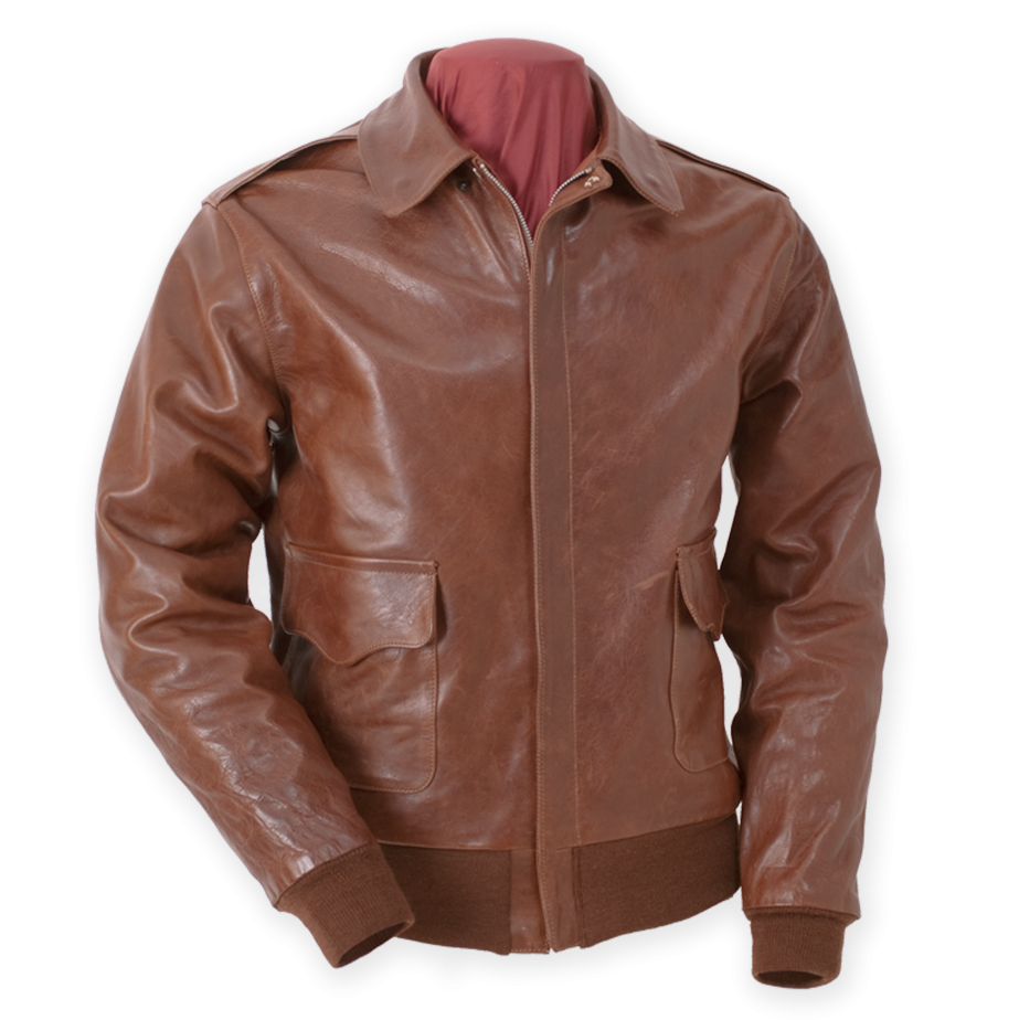 A-2 Type U.S. Air Force WWII Flight Leather Jacket  - Eastman® Havana Brown Horsehide 'Slender'