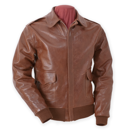 A-2 Type U.S. Air Force WWII Flight Leather Jacket  - Eastman® Havana Brown Horsehide 'Slender'