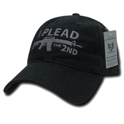 "I Plead the 2nd" Text Embroidered Cap