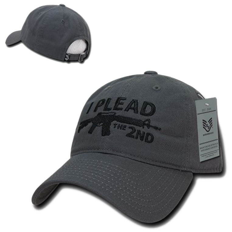 "I Plead the 2nd" Text Embroidered Cap