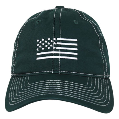 White US Flag Embroidered Cap