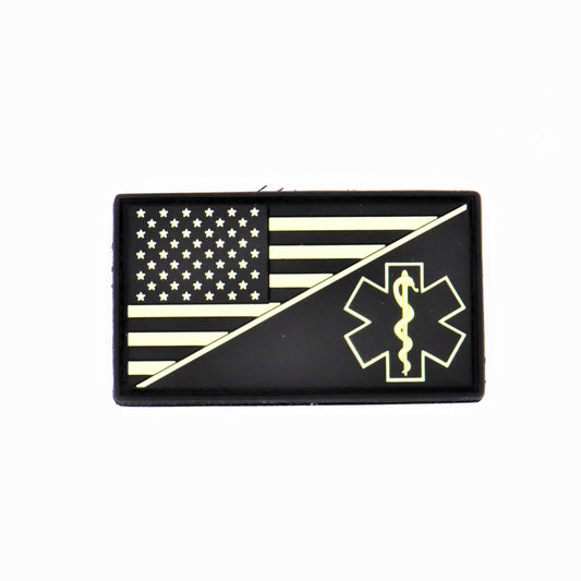 夜光美國急救魔術貼章 EMS Split Tattered American Flag