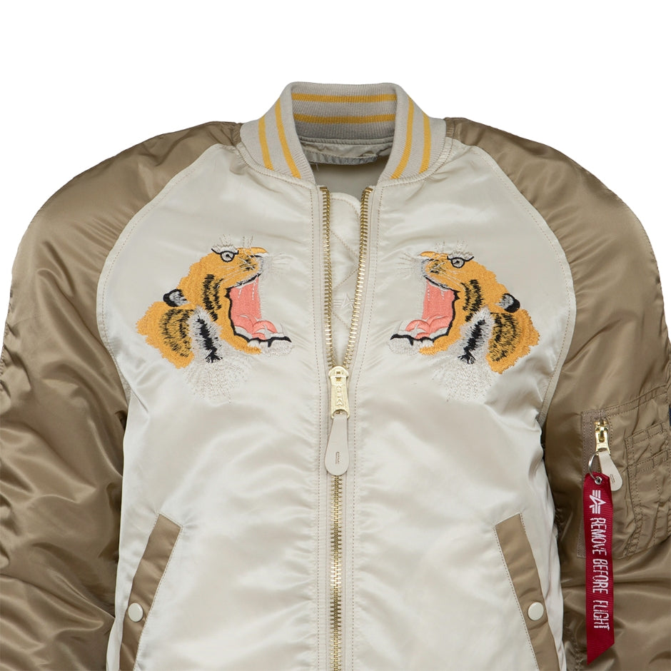 【reversible】military souvenir jacket L