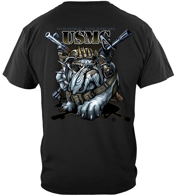 USMC Series T-shirt, Never Retreat Never Surrender (JB209)