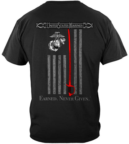USMC Series T-shirt, Earned Never (JB232)
