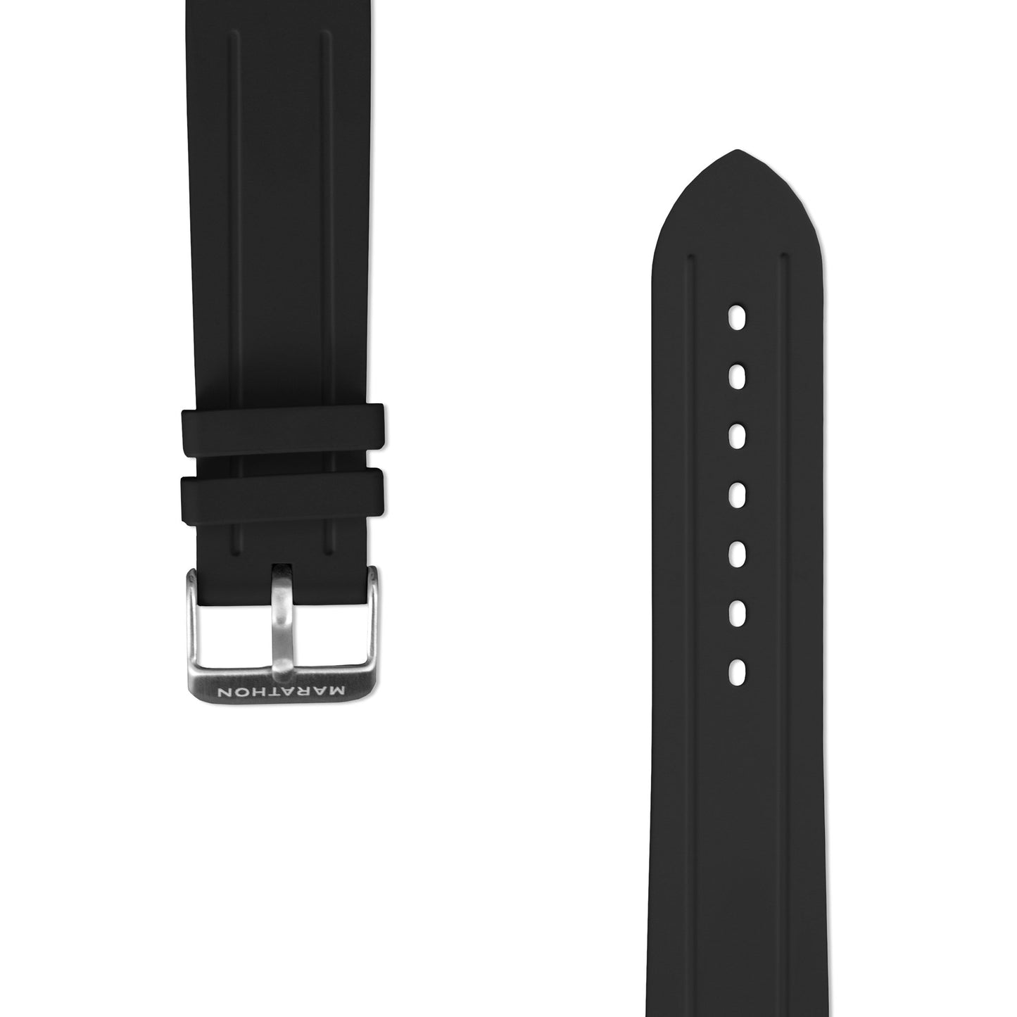 Marathon 22mm Two-Piece Rubber Dive Watch Strap - Stainless Steel Hardware