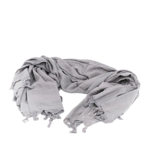 純灰色輕巧沙漠圍巾/中東巾 Solid Lightweight Shemagh Desert Scarf (Grey)