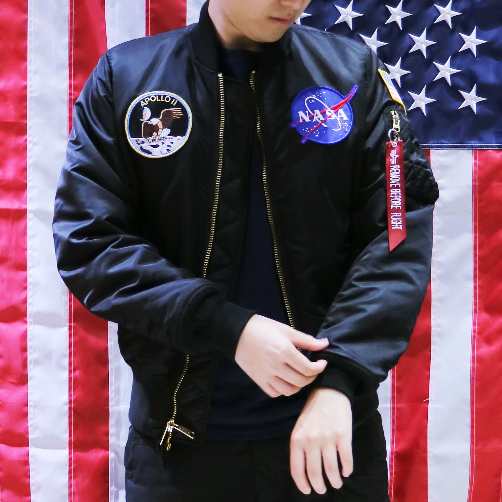 ALPHA MA-1 APOLLO FLIGHT JACKET (BLACK)