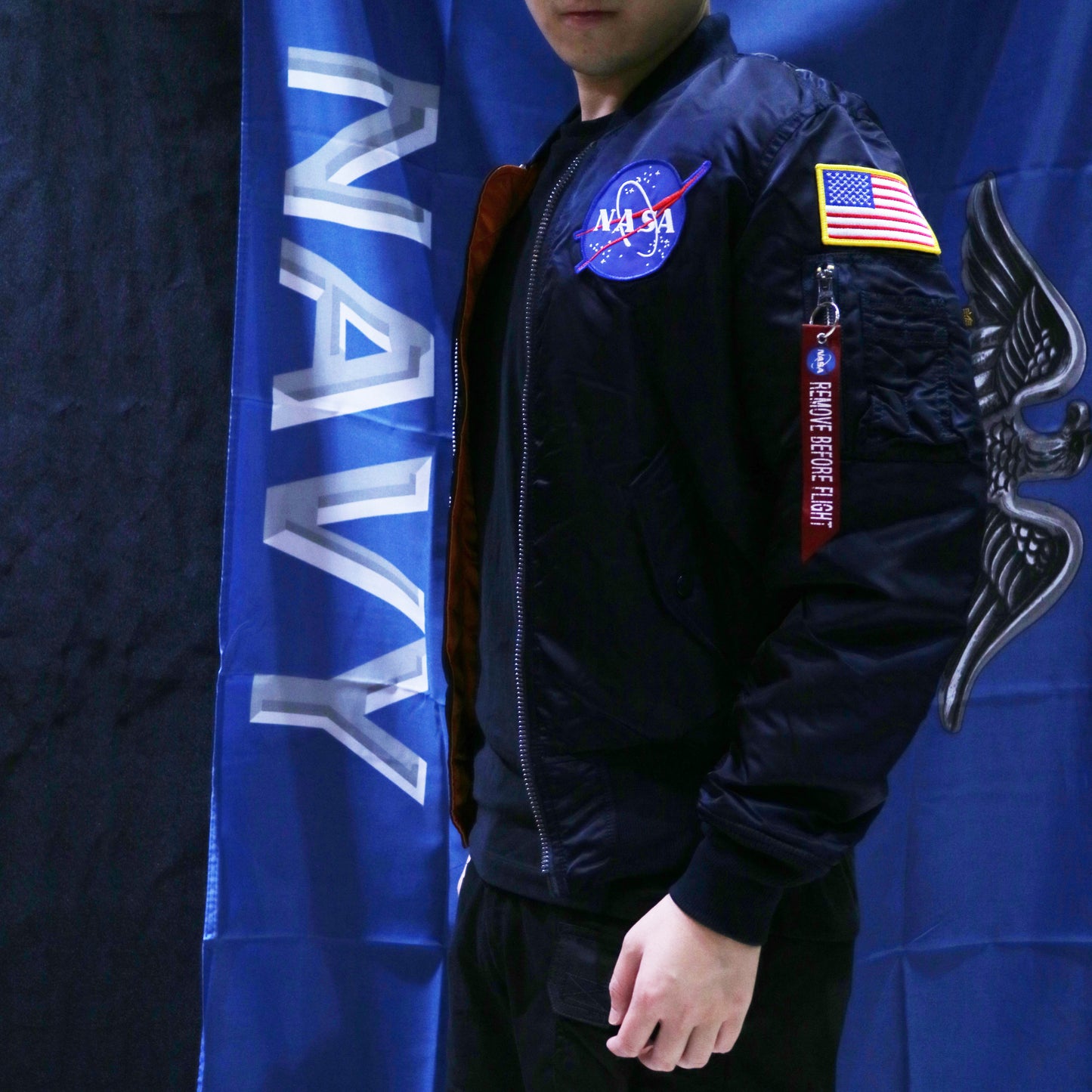 ALPHA MA-1 NASA FLIGHT JACKET (REPLICA BLUE)