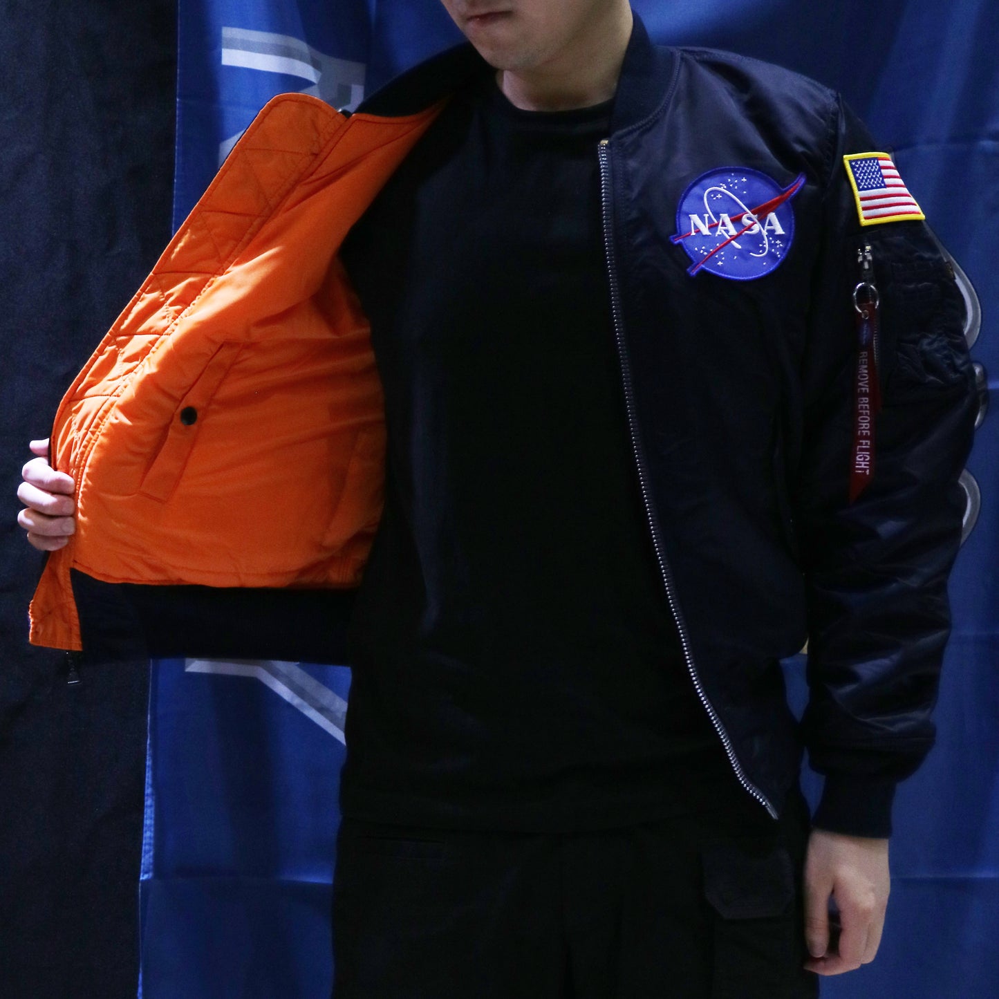 ALPHA MA-1 NASA FLIGHT JACKET (REPLICA BLUE)